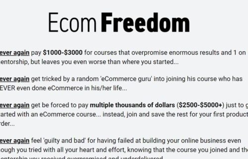 Ecom Freedom Amazon FBA Course By Dan Vas